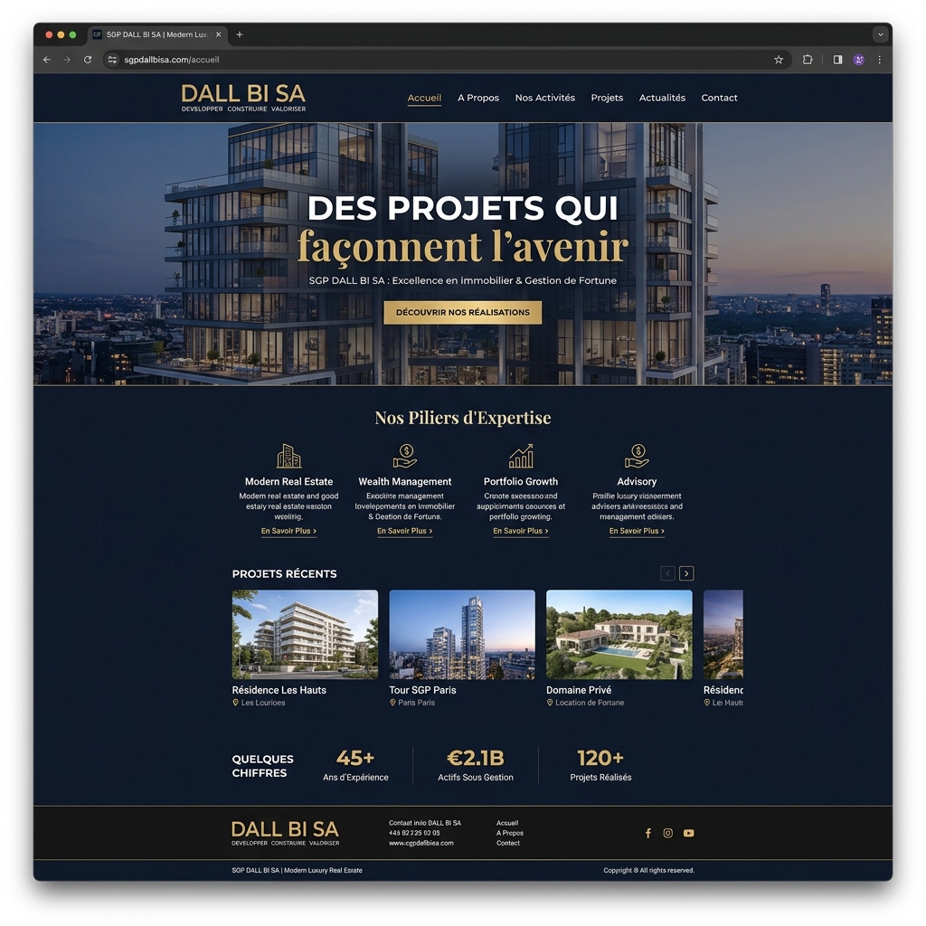 SGP DALL BI SA — Site Web Institutionnel & Digitalisation